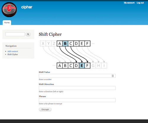 Shift Cipher - Drupal